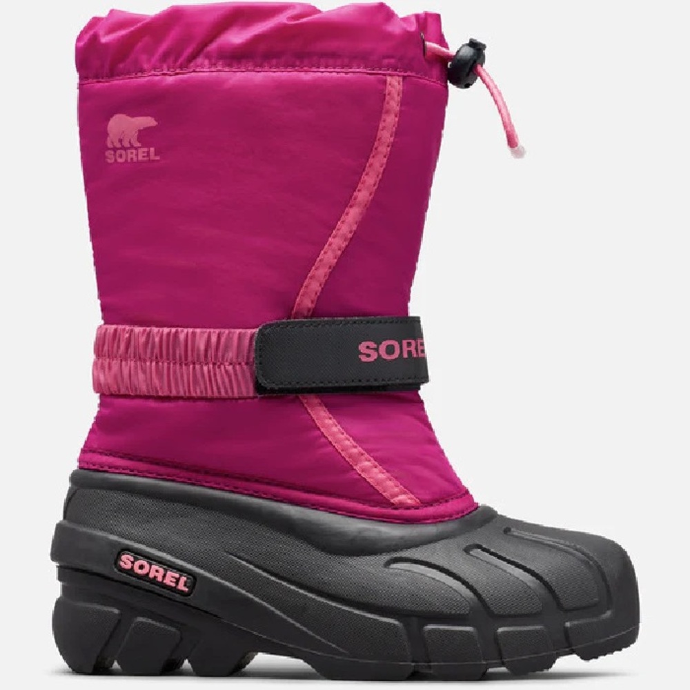 Sorel Flurry Youth Kid’s Pink Winter Snow Outdoor Waterproof Boots Size 5